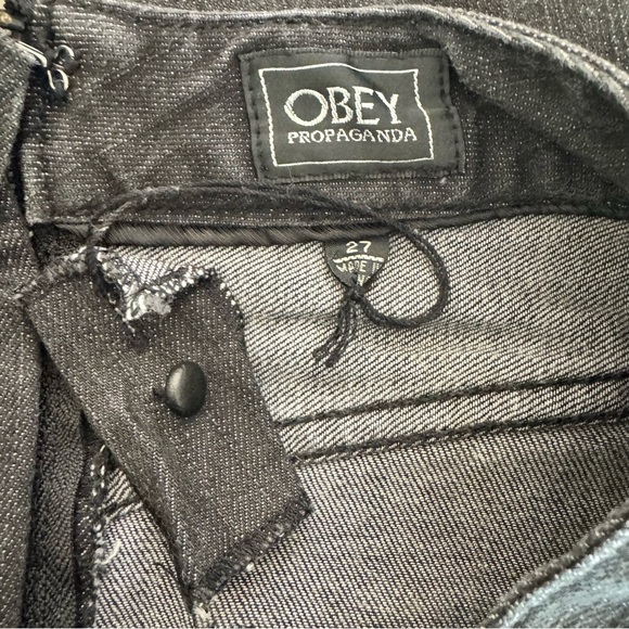 Obey Propaganda Black Denim Mini Skirt E-1 - Picture 6 of 10
